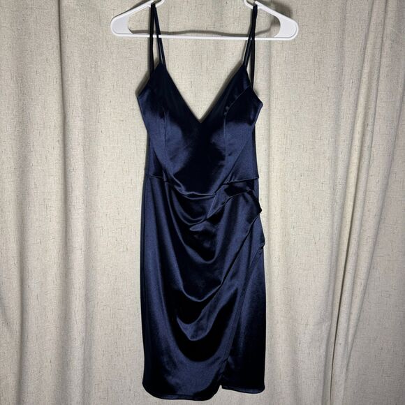 Dresses & Skirts - B Darlin Navy Satin Formal Dress 7/8 Women Prom Wedding Guest Fitted